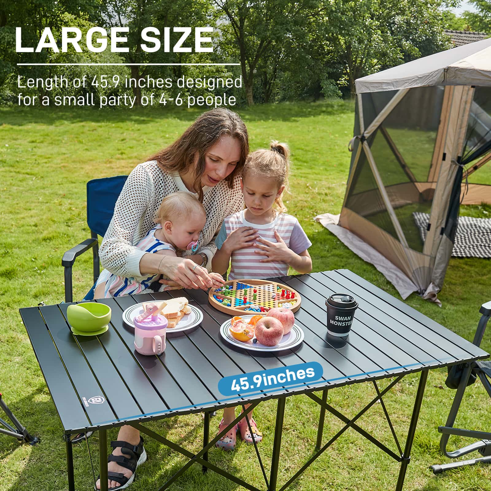 EVER ADVANCED Portable Roll-Up Camping Table – Portal Outdoors