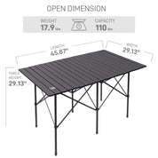 EVER ADVANCED Portable Roll - Up Camping Table - Portal Outdoors