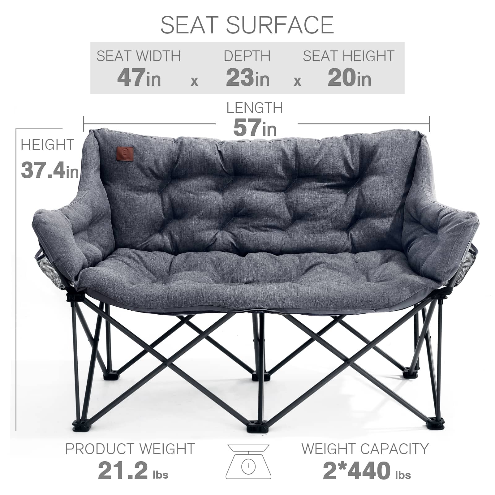 EVER ADVANCED Padded double Camping Chair - Camping Chair
