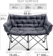 EVER ADVANCED Padded double Camping Chair Size