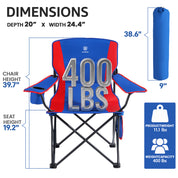 Size Guide for EVER ADVANCED Camping Chair 