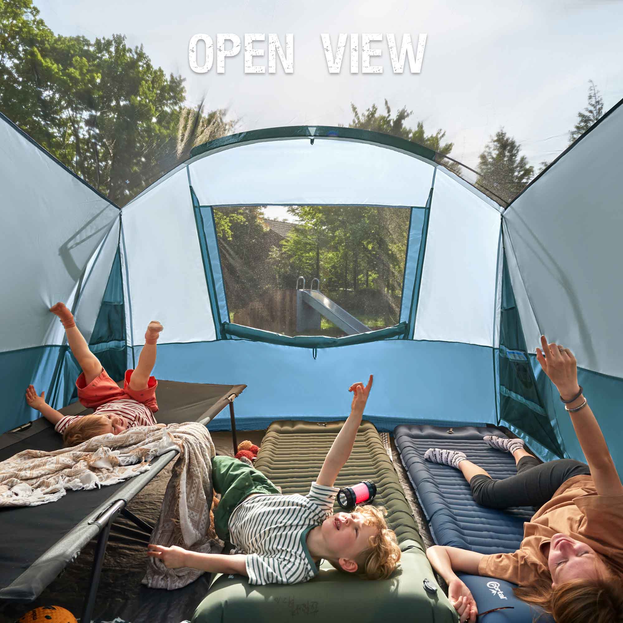 PORTAL 8 Person Family Camping Tent with Screen Porch, Waterproof Large Tunnel Tent with Rainfly And Carry Bag, Easy Setup Big Tall Tent for Outdoor