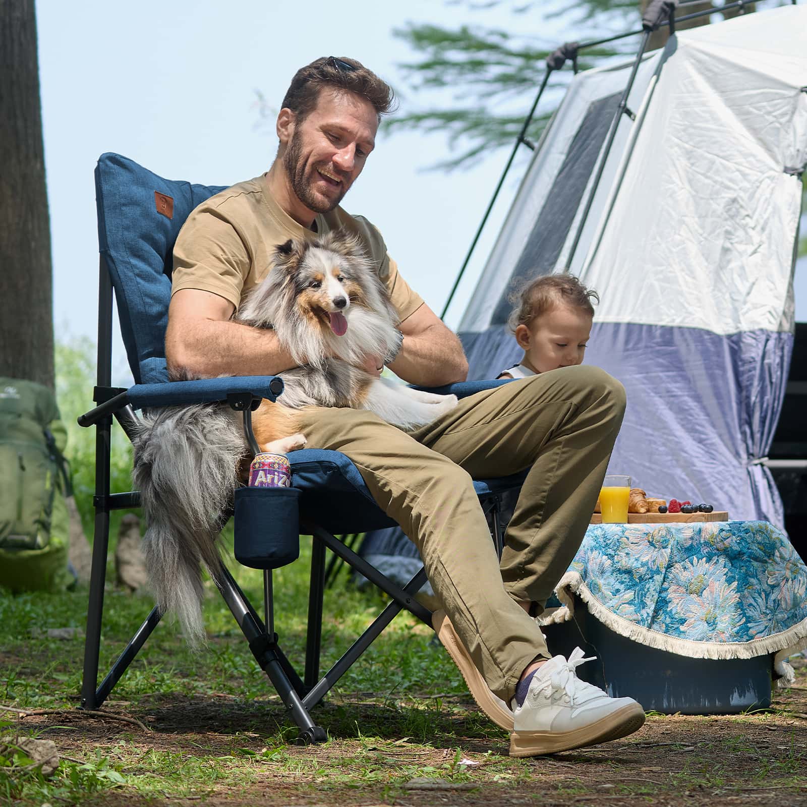 EVER ADVANCED Padded Oversized Folding Camping Chair - Portal Outdoors
