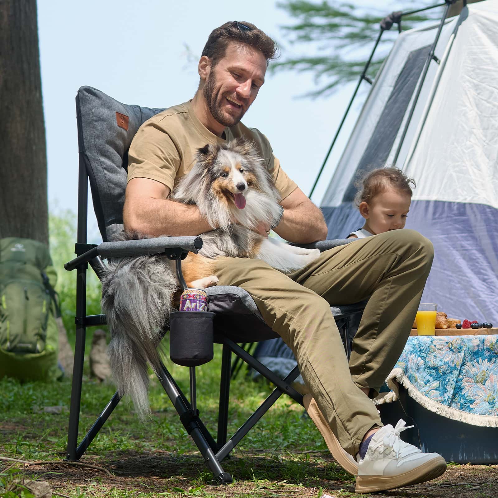 EVER ADVANCED Padded Oversized Folding Camping Chair - Portal Outdoors