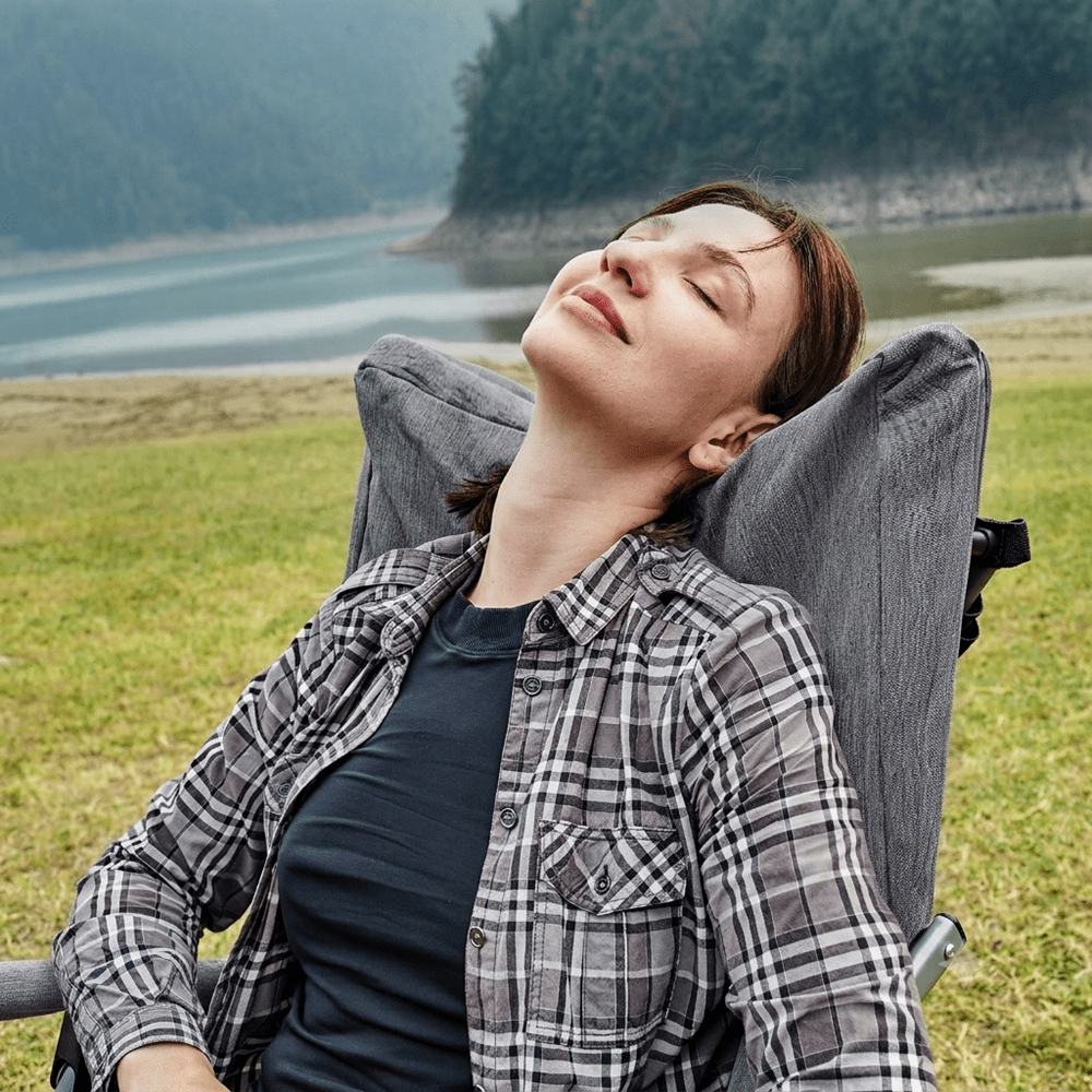 EVER ADVANCED Collapsible Patio Rocking Camping Chair - Rocking Chair