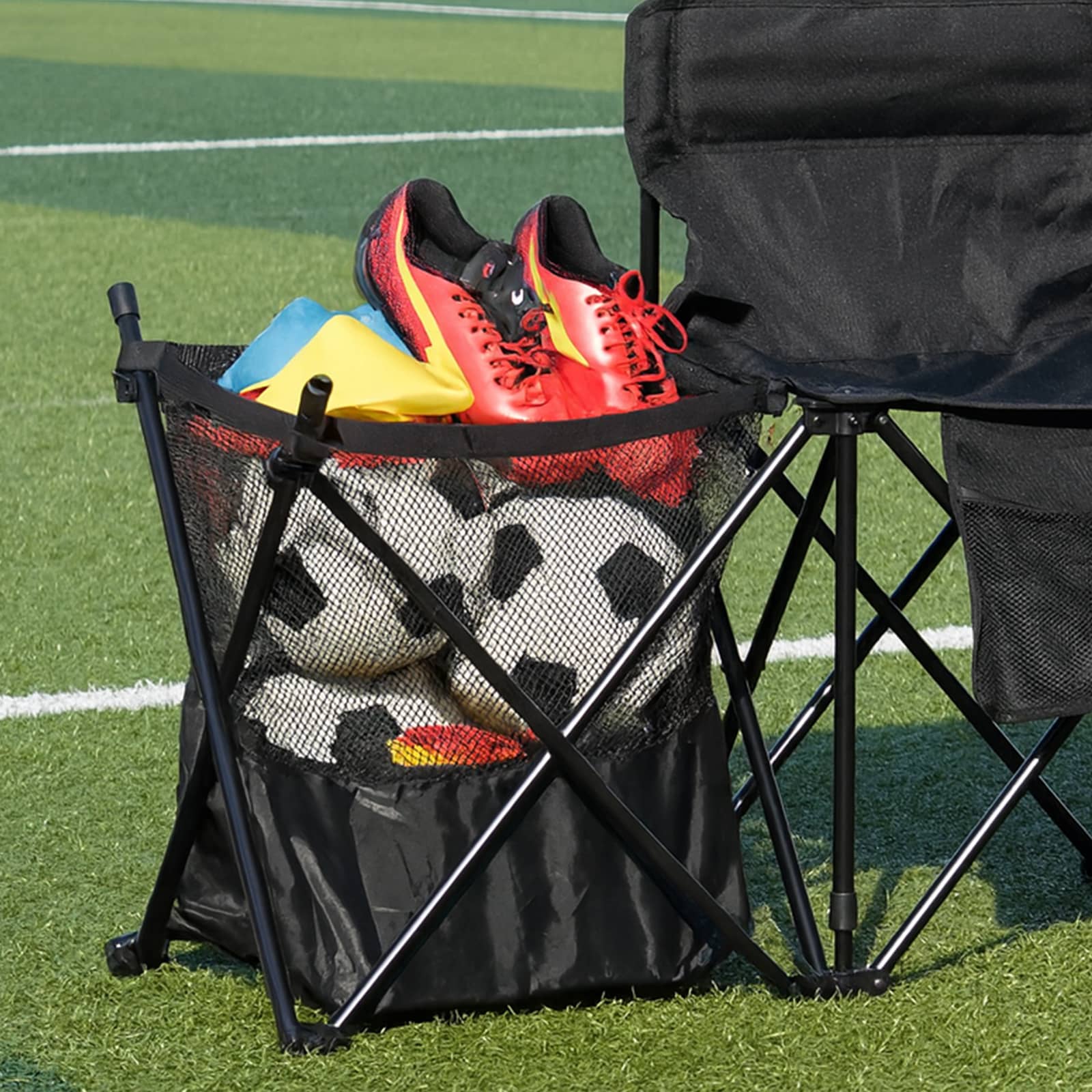 EVER ADVANCED 6 Seats Folding Chair with Storage Baskets & Pockets - Portal Outdoors