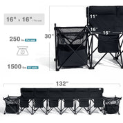 EVER ADVANCED 6 Seats Folding Chair with Storage Baskets & Pockets - Portal Outdoors