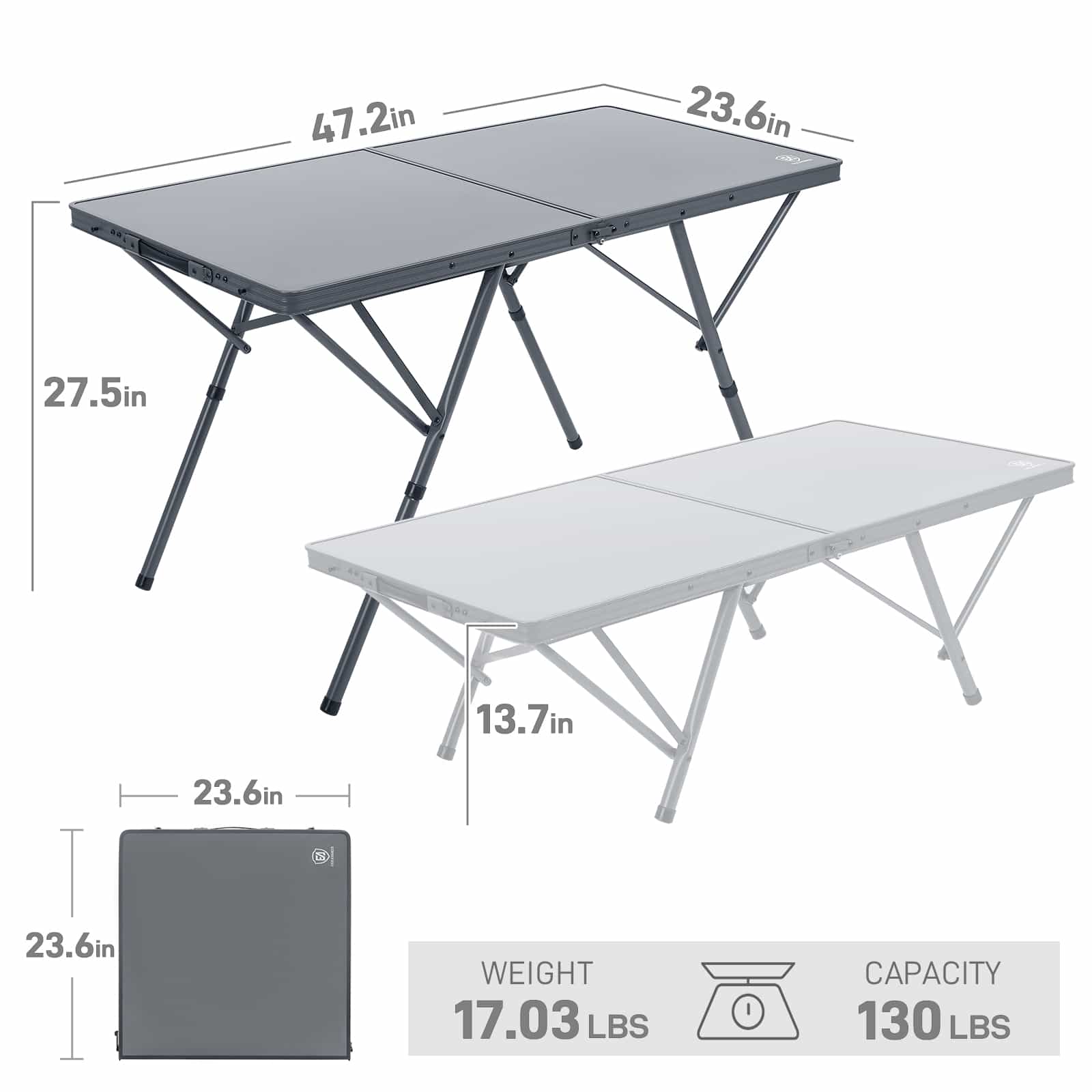 EVER ADVANCED Flip Large Camping Folding Table - Portal Outdoors
