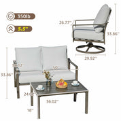 Natural Expressions 4 Pieces Patio Furniture Sets with Rocking Swivel Chairs - Portal Outdoors