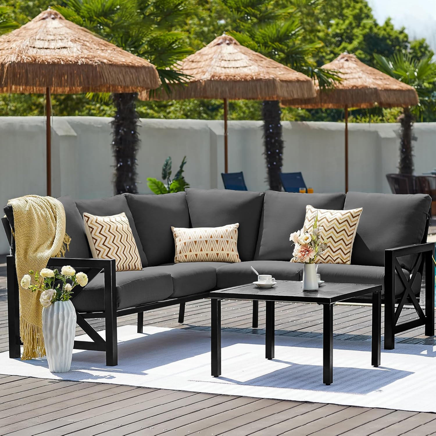 Natural Expressions 6 - Seater L Shape Sectional Outdoor sofa - Portal Outdoors