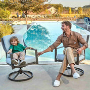 Natural Expressions Swivel Rocking Chairs Dining Set - Portal Outdoors