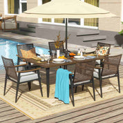 6 - seater Wicker dining set with large dining table - Natural Expressions