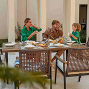 6 - seater Wicker dining set with large dining table - Natural Expressions