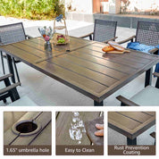 6 - seater Wicker dining set with large dining table - Natural Expressions
