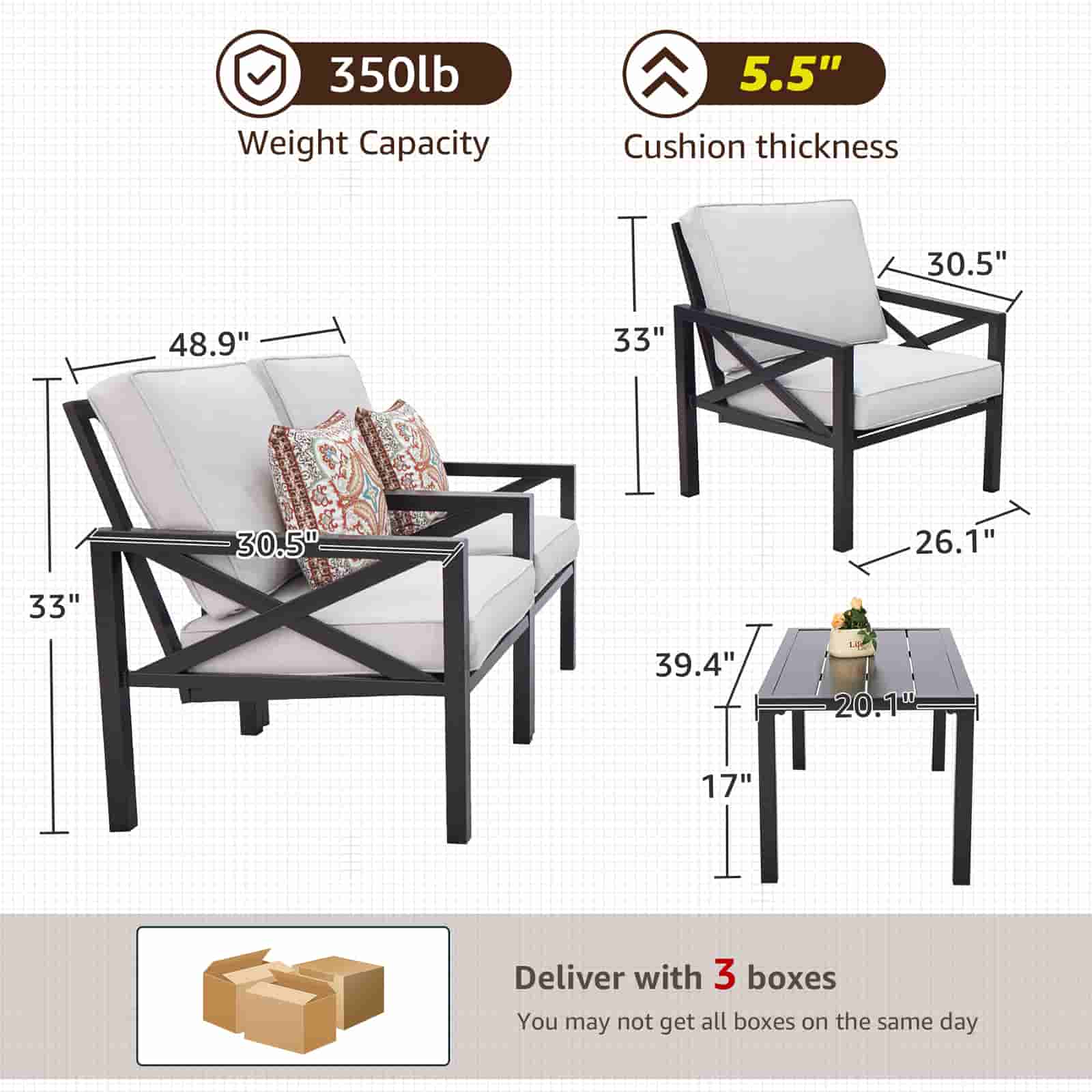Natural Expressions 4 - Seater Patio Conversation Sets with Coffee Table - Portal Outdoors