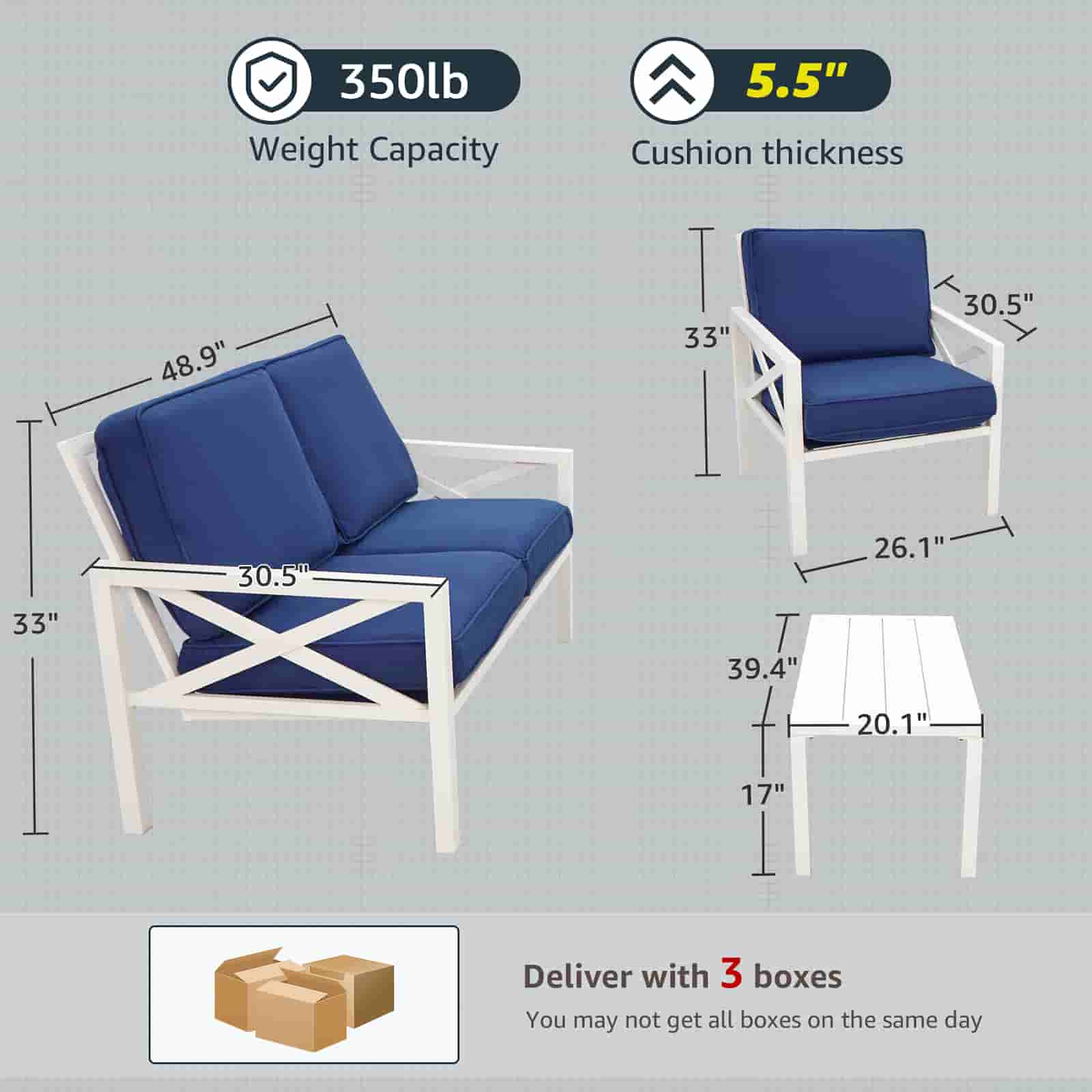 Natural Expressions 4 - Seater Patio Conversation Sets with Coffee Table - Portal Outdoors