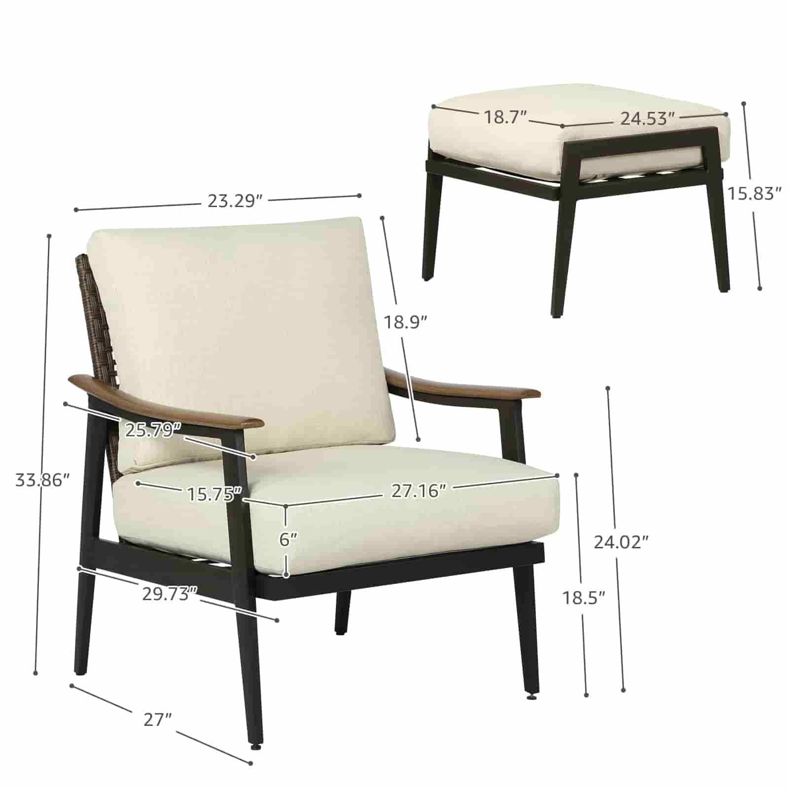 Patio Sofa With Multi - functional Ottoman - Natural Expressions