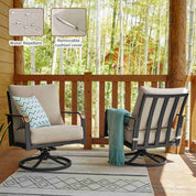 Natural Expressions Swivel Glider Rocking Chairs with Metal Table - Portal Outdoors