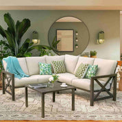 6 - Seater L Shape Sectional Outdoor sofa - Natural Expressions