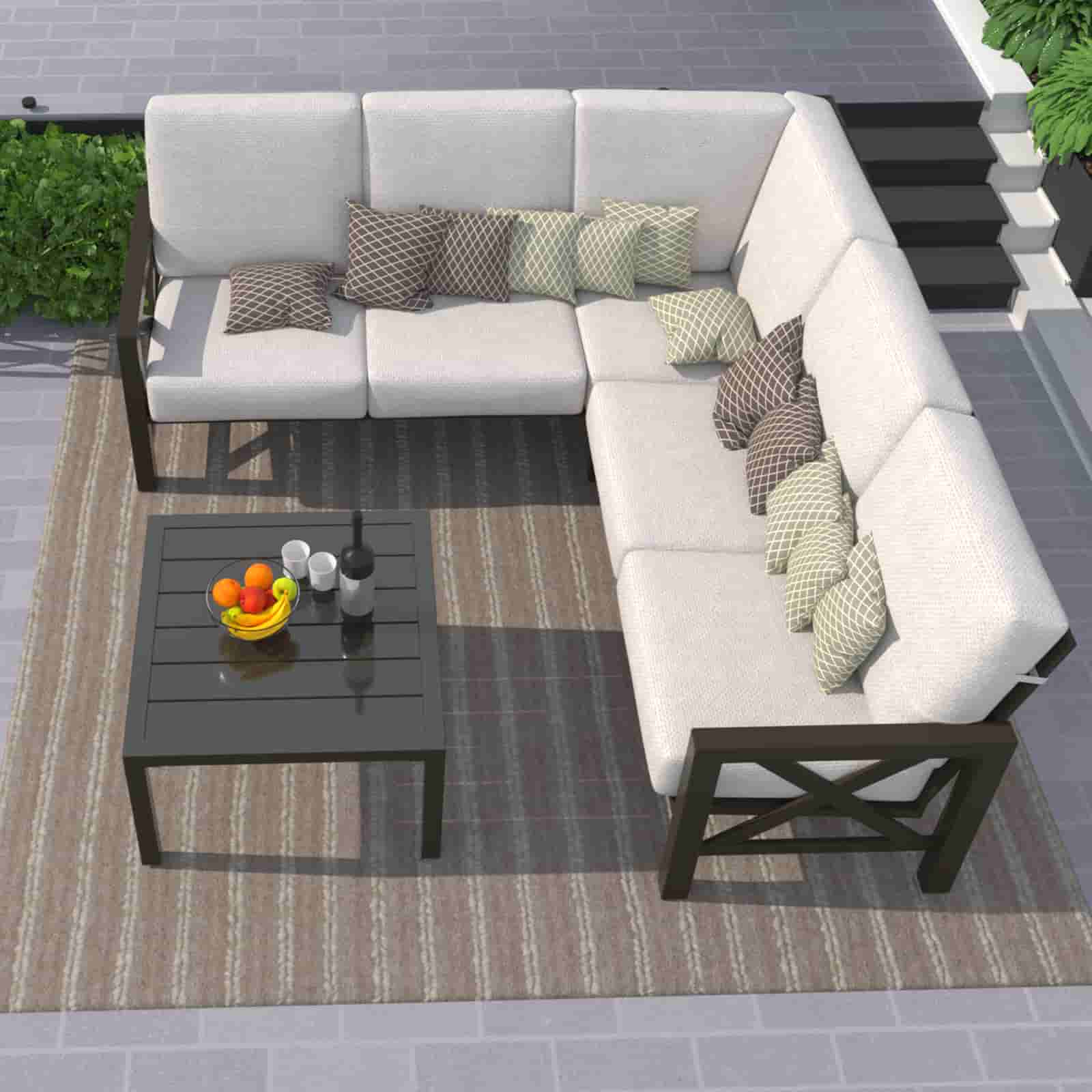 6 - Seater L Shape Sectional Outdoor sofa - Natural Expressions