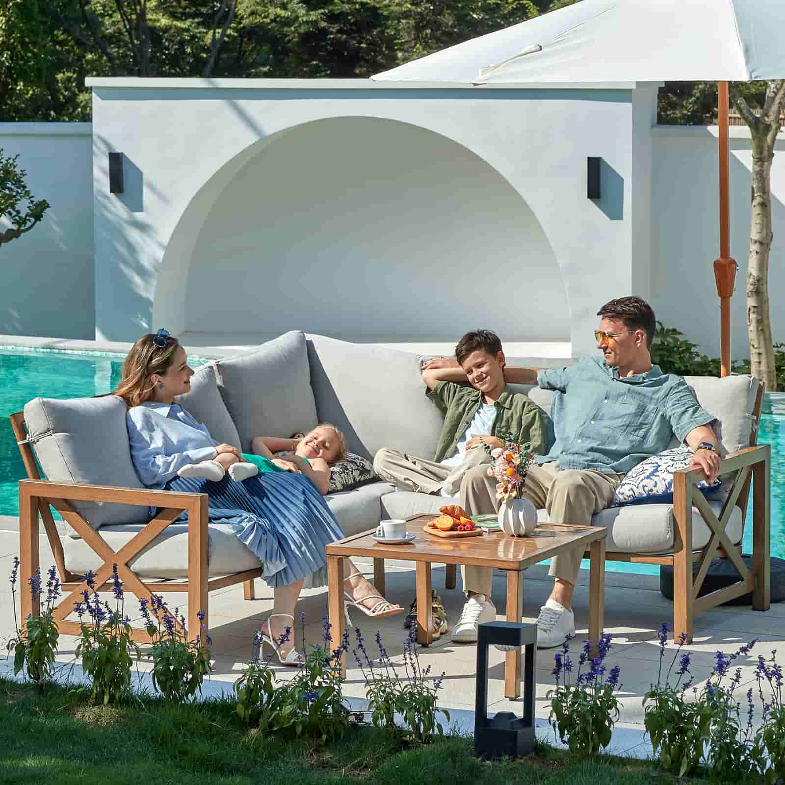 6 - Seater L Shape Sectional Outdoor sofa - Natural Expressions