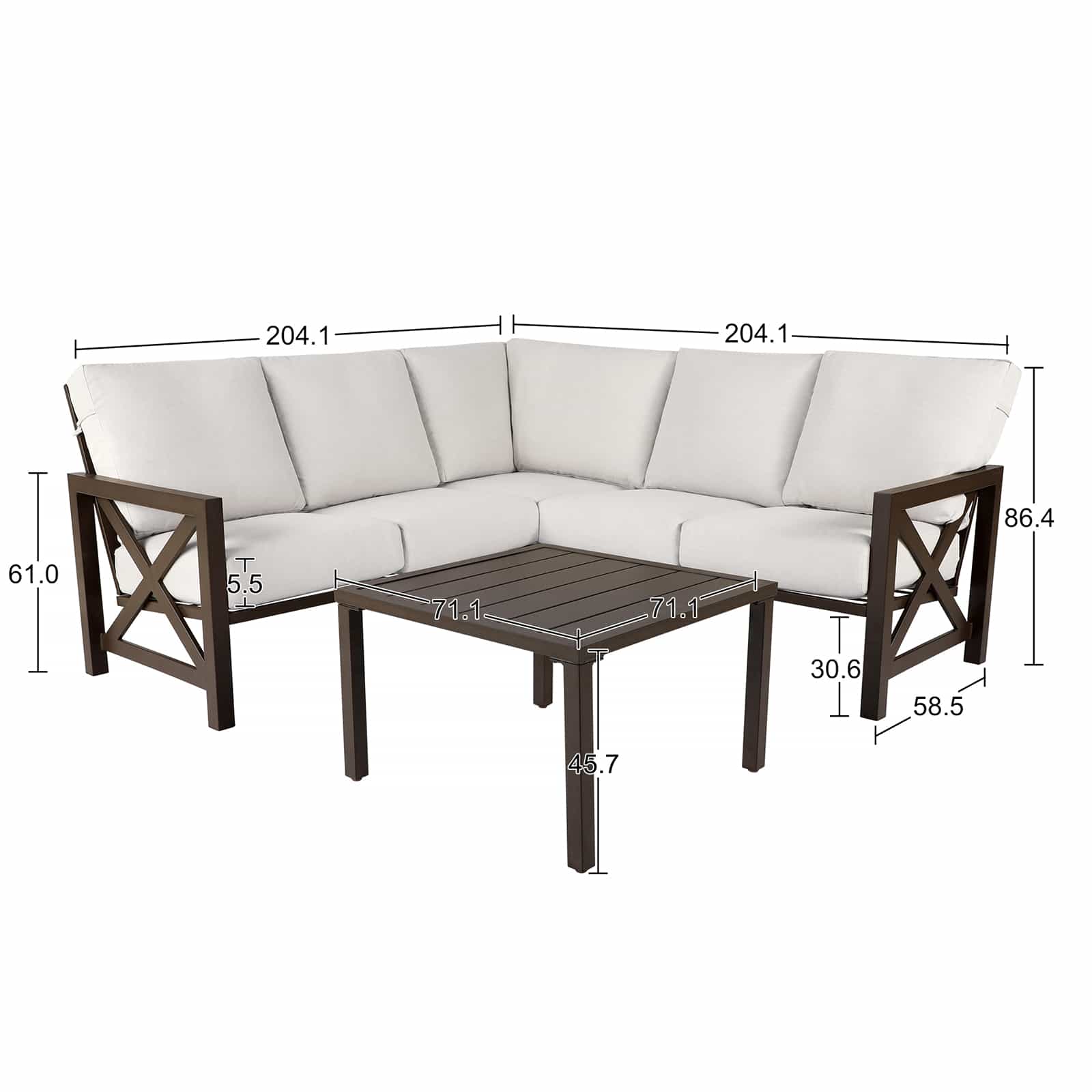 6 - Seater L Shape Sectional Outdoor sofa - Natural Expressions