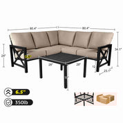 6 - Seater L Shape Sectional Outdoor sofa - Natural Expressions