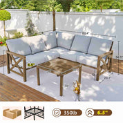 6 - Seater L Shape Sectional Outdoor sofa - Natural Expressions