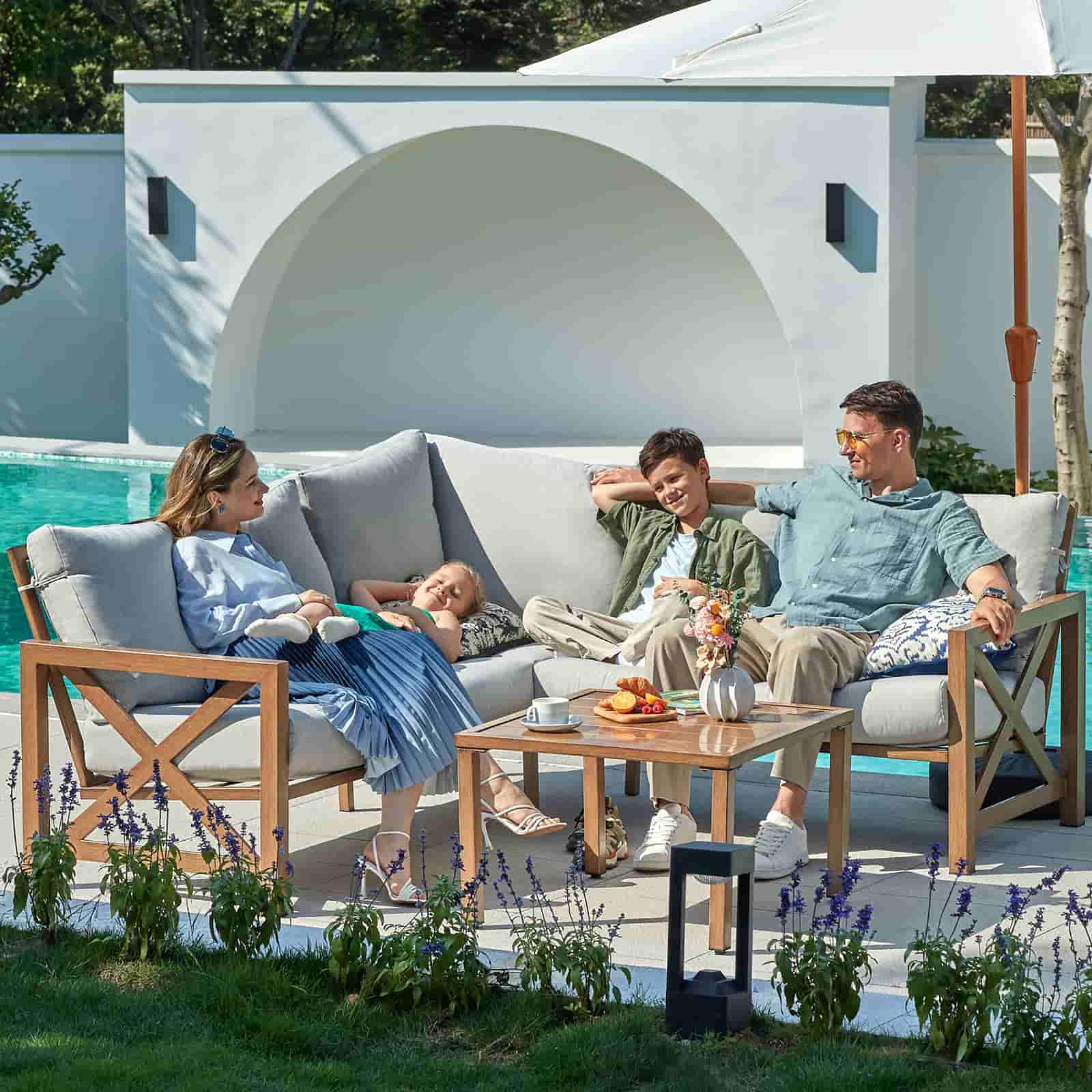 6 - Seater L Shape Sectional Outdoor sofa - Natural Expressions