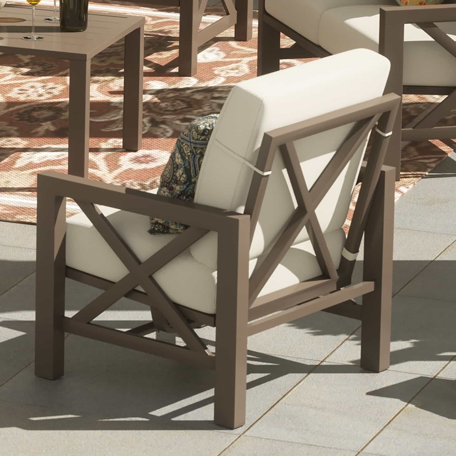 4 - Seater Oversized Metal Conversation Set With Patio Coffee Table - Natural Expressions