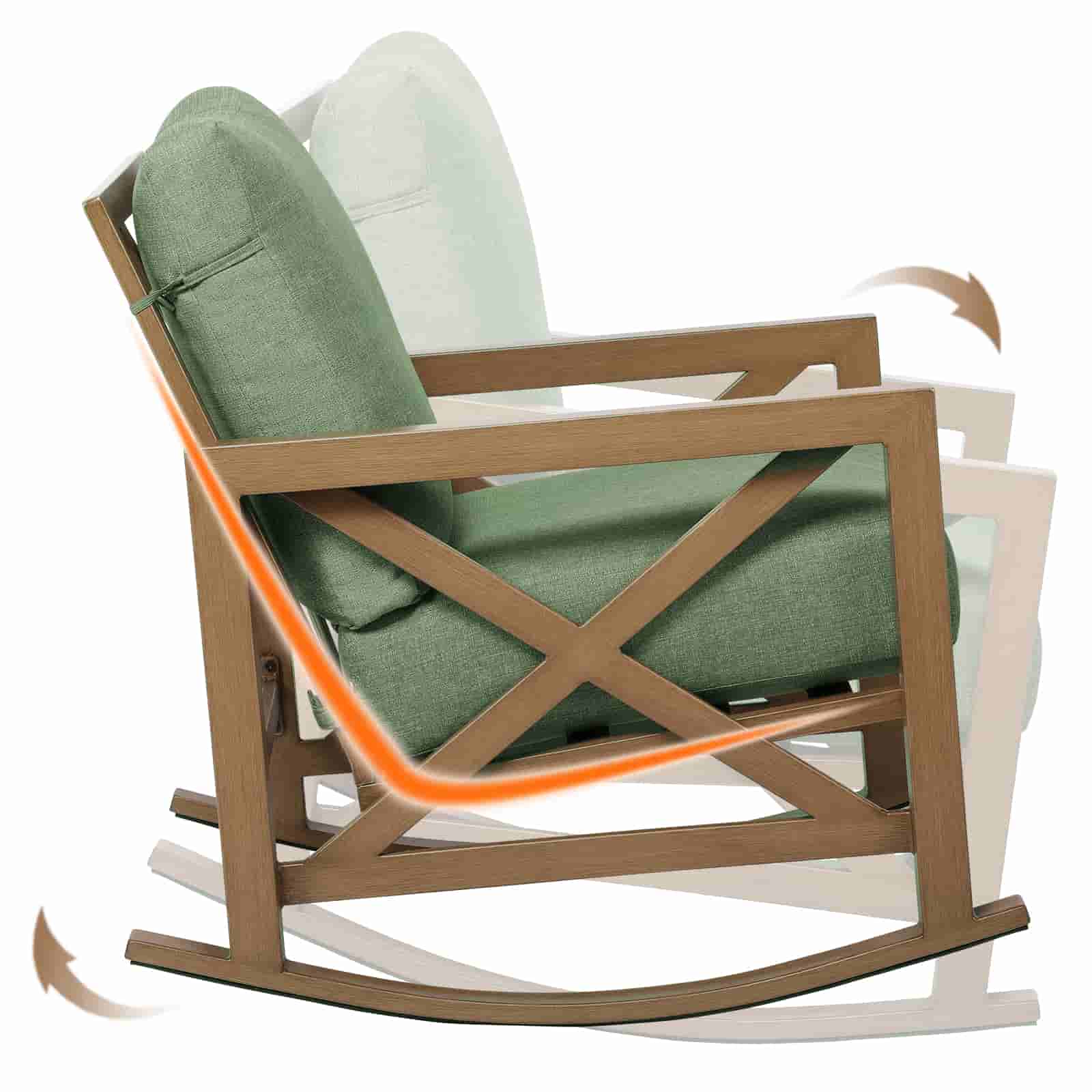 Natural Expressions Patio Rocking Chair Set With Coffee Tables - Portal Outdoors