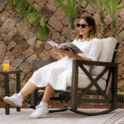 Natural Expressions Patio Rocking Chair Set With Coffee Tables - Portal Outdoors