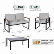 Natural Expressions 4 - Seater Mesh Back Conversation Set With Patio Coffee Table - Portal Outdoors