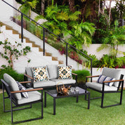 Natural Expressions 4 - Seater Mesh Back Conversation Set With Patio Coffee Table - Portal Outdoors