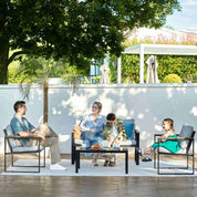 Natural Expressions 4 - Seater Mesh Back Conversation Set With Patio Coffee Table - Portal Outdoors