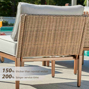 Natural Expressions 4 - Seater Wicker Sectional Outdoor sofa With Metal Table - Portal Outdoors