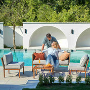 Natural Expressions 4 - Seater Wicker Sectional Outdoor sofa With Metal Table - Portal Outdoors