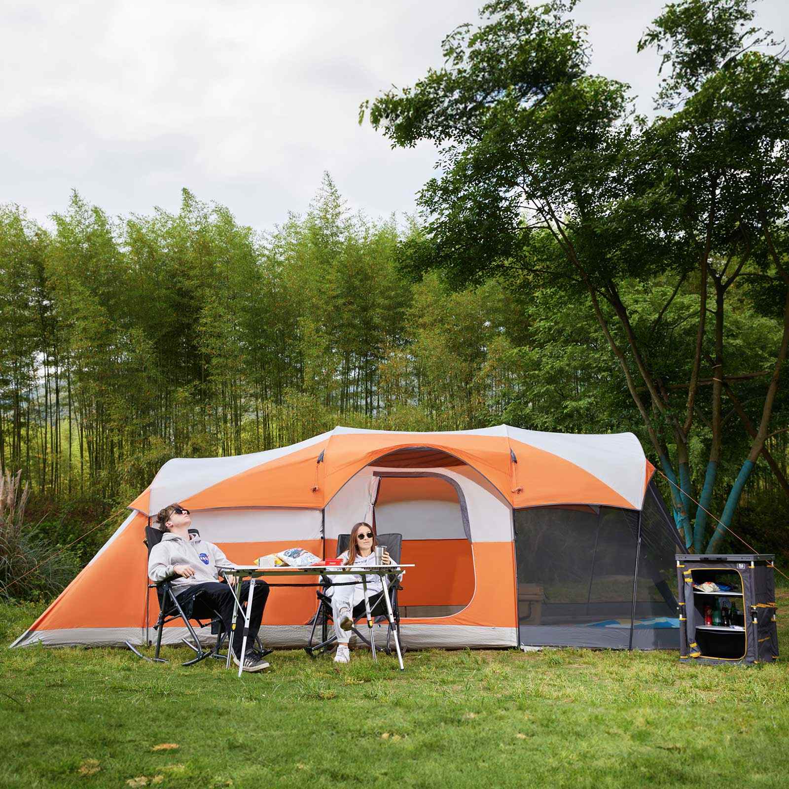 8 persoons opblaasbare tent Family Camping Tent with Screen Porch