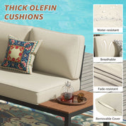 Natural Expressions 6 - Seater Armless L Shape Sectional Outdoor Sofa With Detachable Backrest - Portal Outdoors