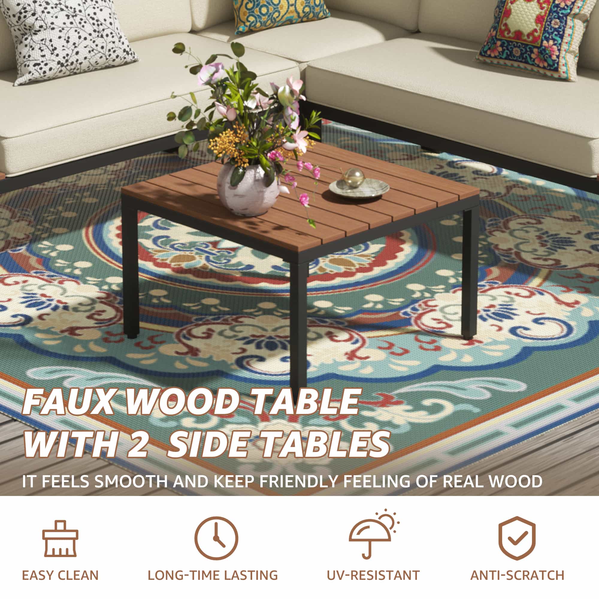 Natural Expressions 6 - Seater Armless L Shape Sectional Outdoor Sofa With Detachable Backrest - Portal Outdoors