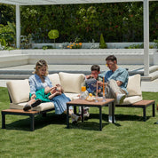 Natural Expressions 6 - Seater Armless L Shape Sectional Outdoor Sofa With Detachable Backrest - Portal Outdoors