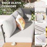 Natural Expressions 6 - Seater Armless L Shape Sectional Outdoor Sofa With Detachable Backrest - Portal Outdoors