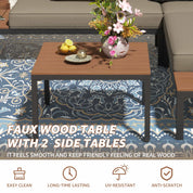 Natural Expressions 6 - Seater Armless L Shape Sectional Outdoor Sofa With Detachable Backrest - Portal Outdoors