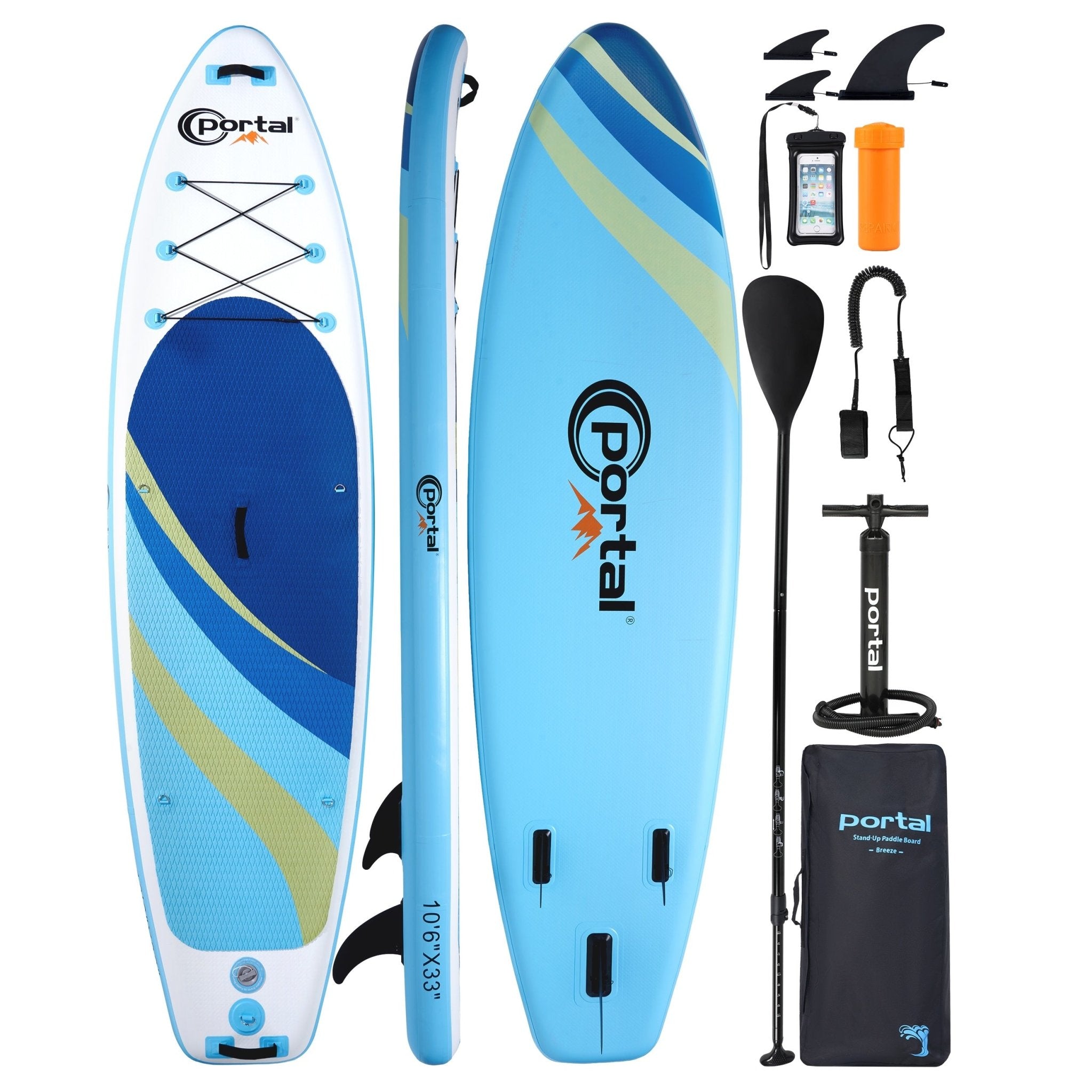 Portal Outdoors Costal Inflatable Stand Up Paddle Board 10'6"x33"x6" - Portal Outdoors