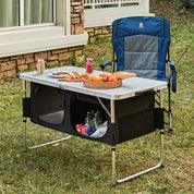 EVER ADVANCED Adjustable Camping Kitchen Table with Storage - Portal Outdoors