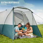 DMH Outdoors 8 Person Large Family Tent with Porch