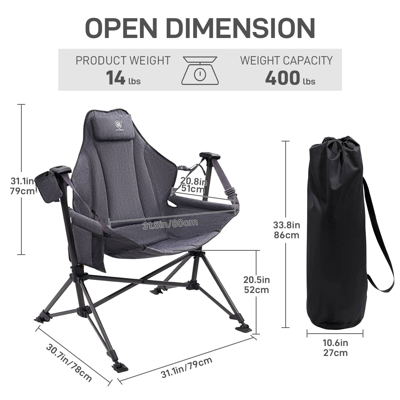 Portal Outdoors Portable Hammock Camping Chair - Portal Outdoors