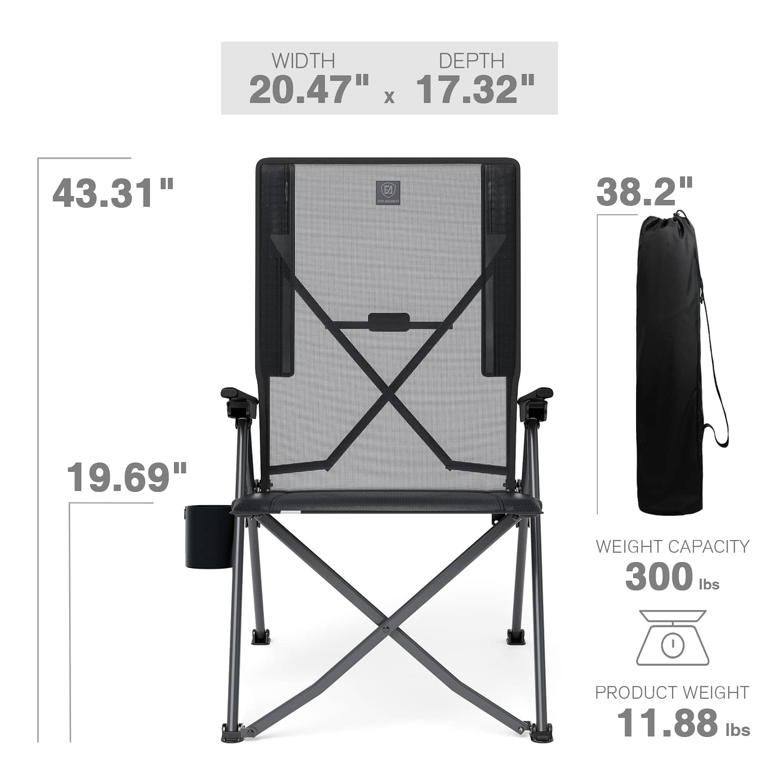 EVER ADVANCED Teslin Reclining Camping Chairs - Portal Outdoors