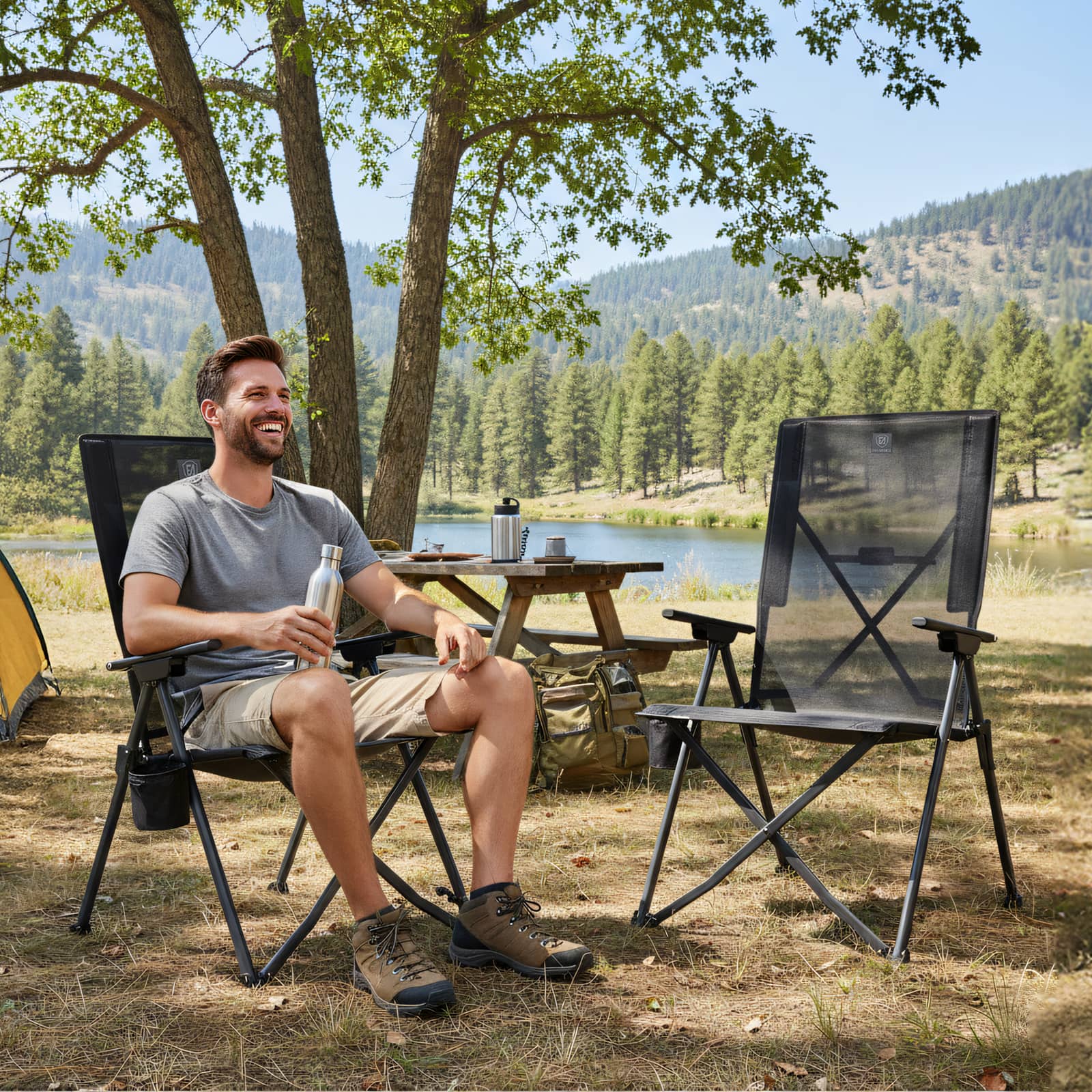 EVER ADVANCED Teslin Reclining Camping Chairs - Portal Outdoors