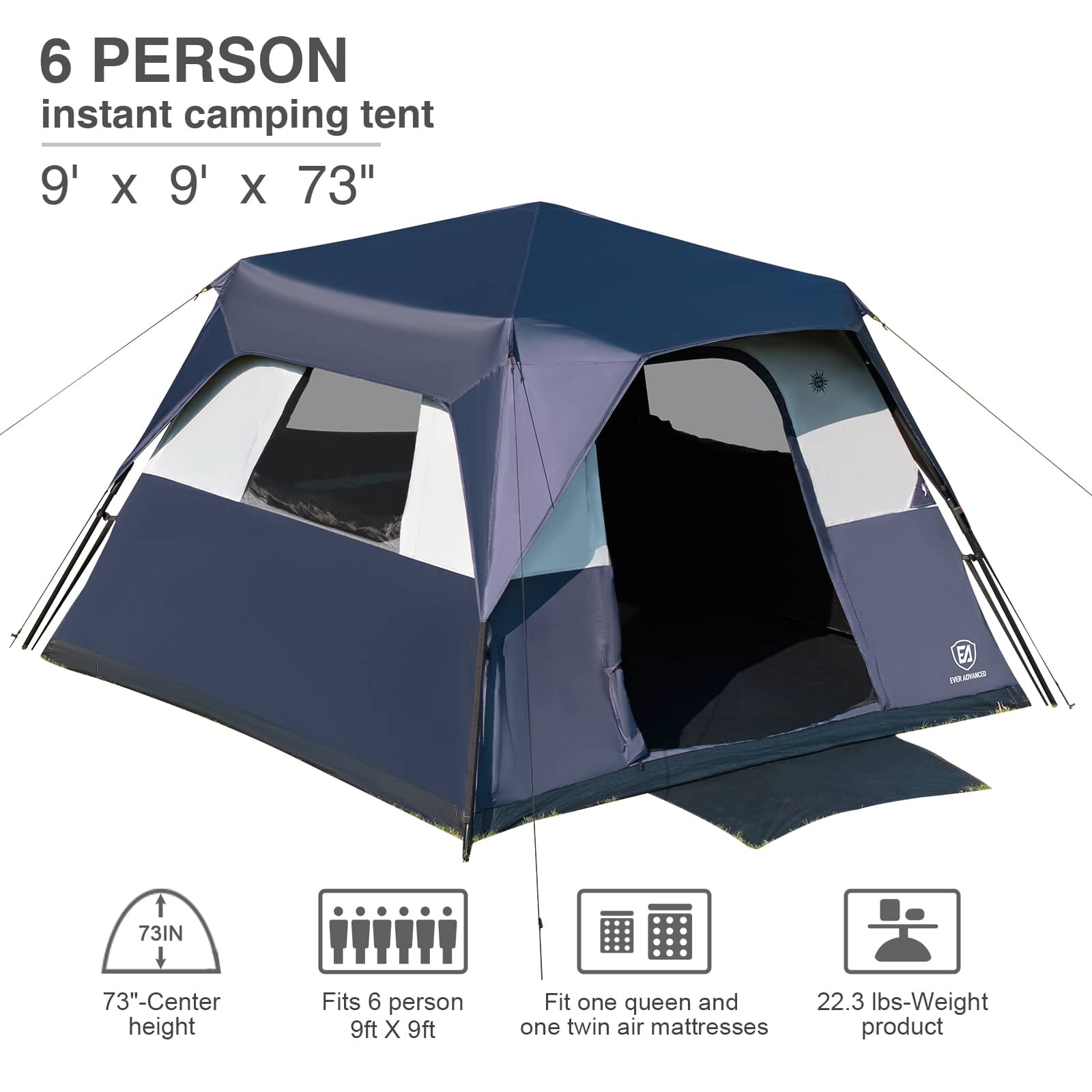 6 person instant tent 6 Person Instant Blackout Tent